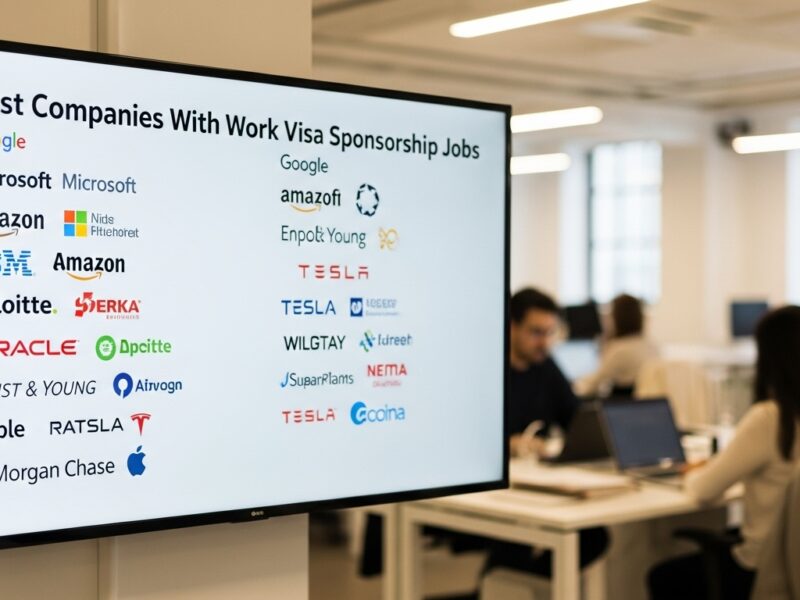 Best Companies With Work visa sponsorship jobs